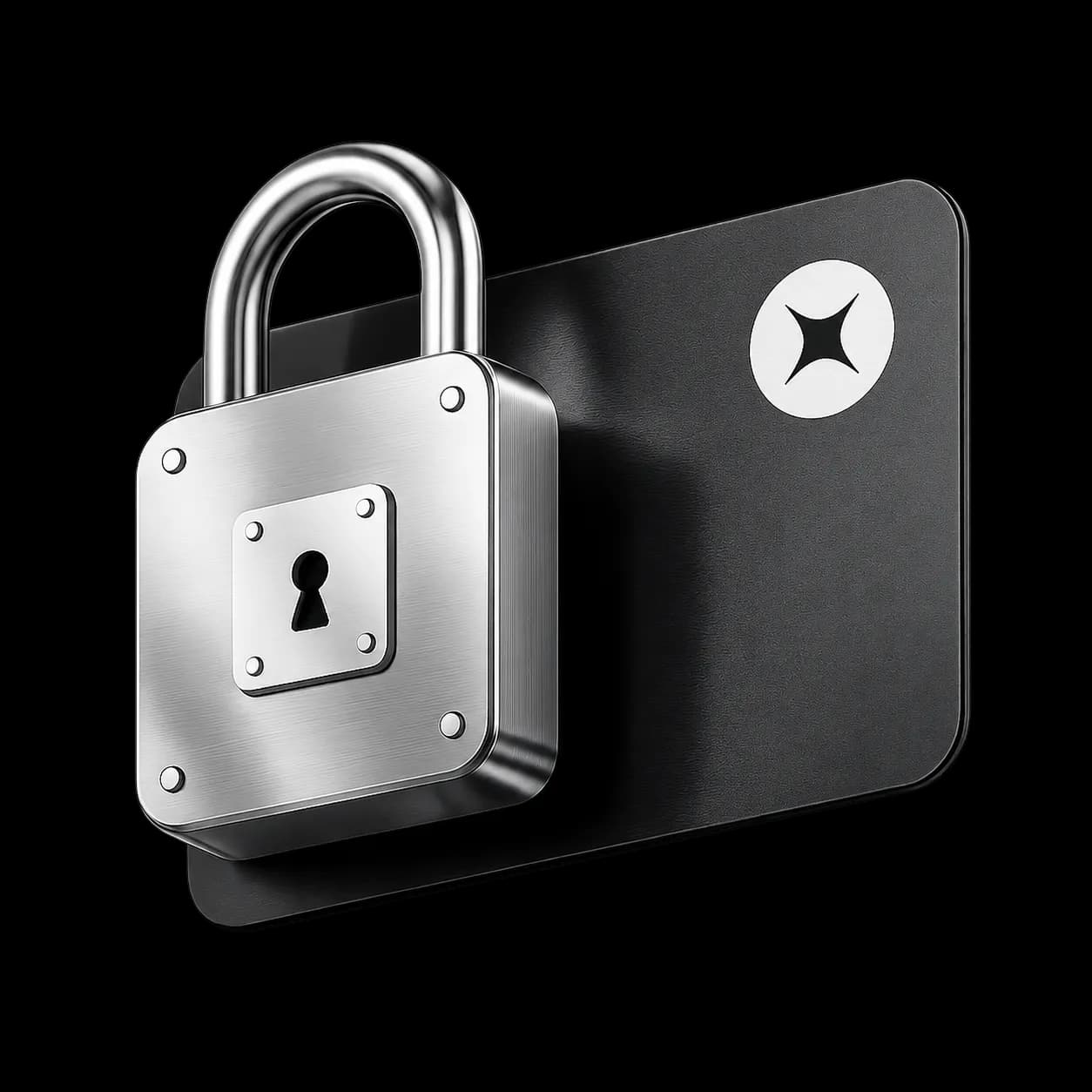 An illustration of a padlock secured to an Ortix card